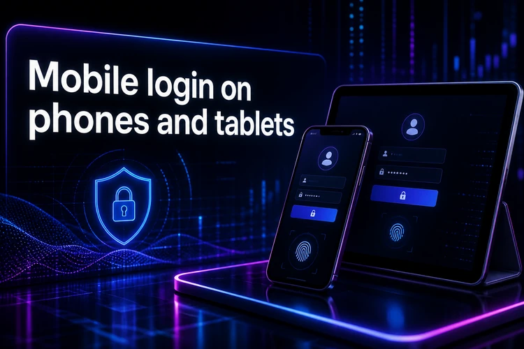 Mobile login on phones and tablets